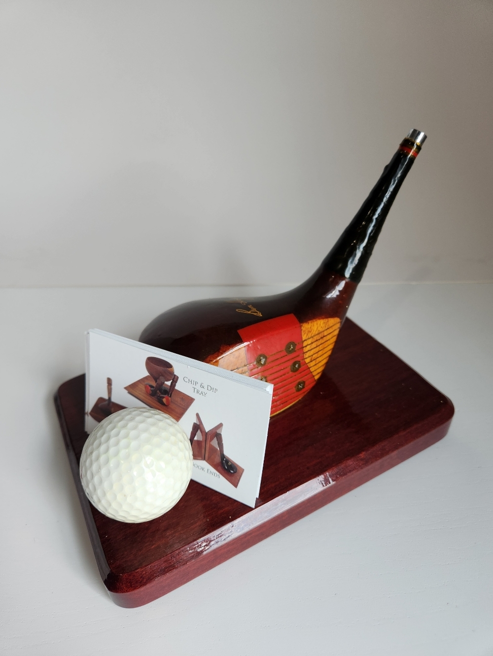 Vintage Ben Hogan Red Face Business Card Holder Hogan 392 Ball Desk Decor Office